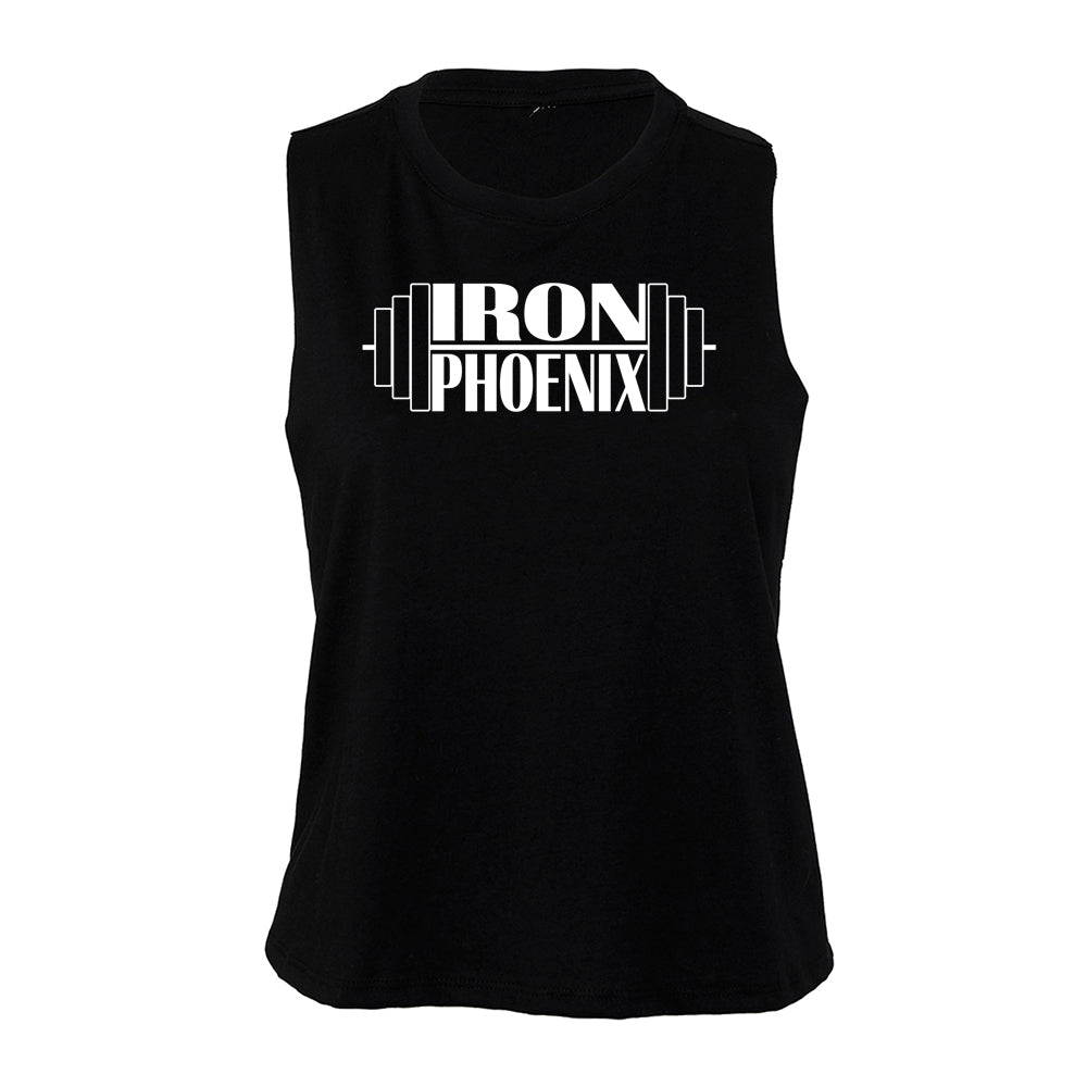 Iron Phoenix - Cropped Racer Back Vest - Barbell Print