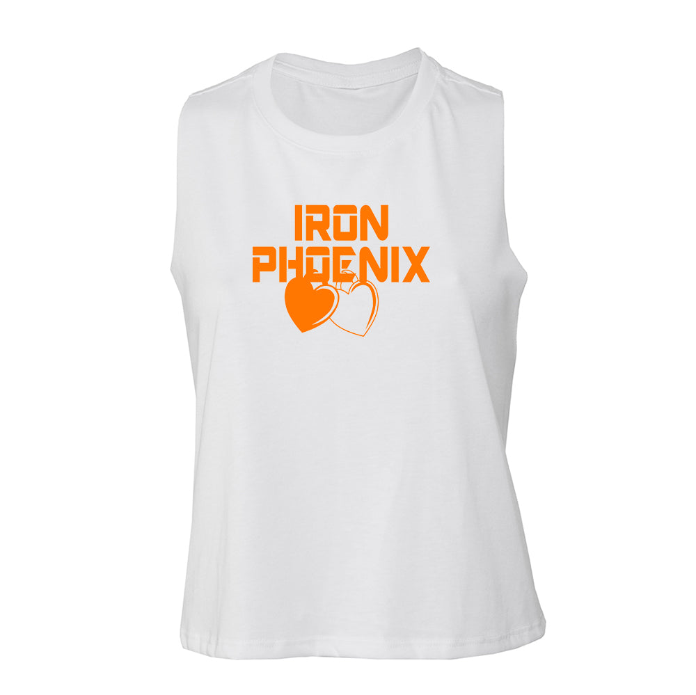 Iron Phoenix - Cropped Racer Back Vest - Hearts print