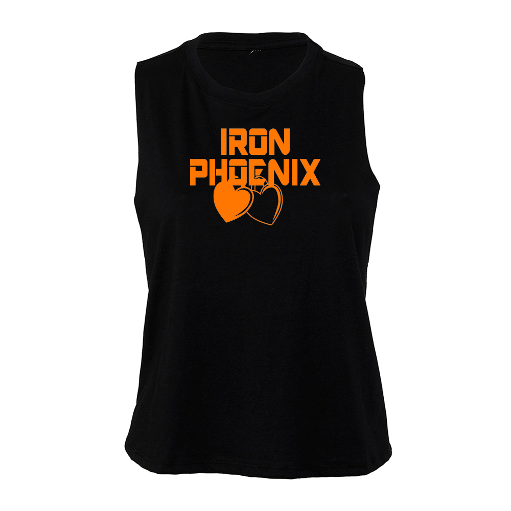 Iron Phoenix - Cropped Racer Back Vest - Hearts print
