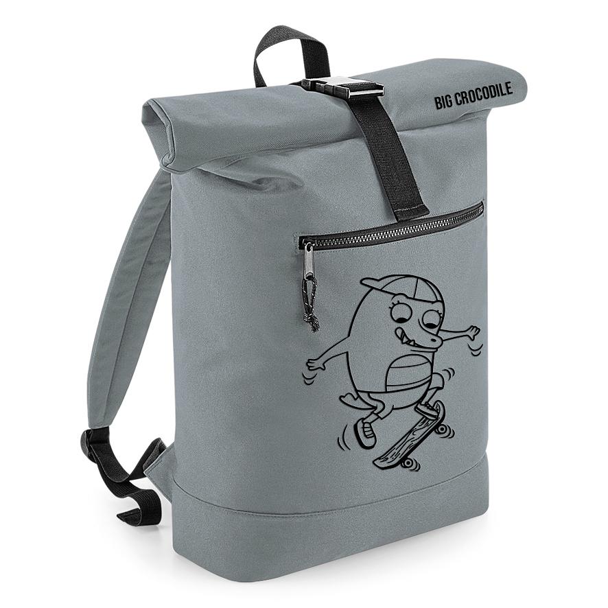 Grey - Roll Top Ruck Sack - Choose Your Croc