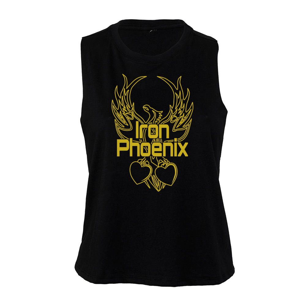 Iron Phoenix - Cropped Racer Back Vest - Phoenix Print