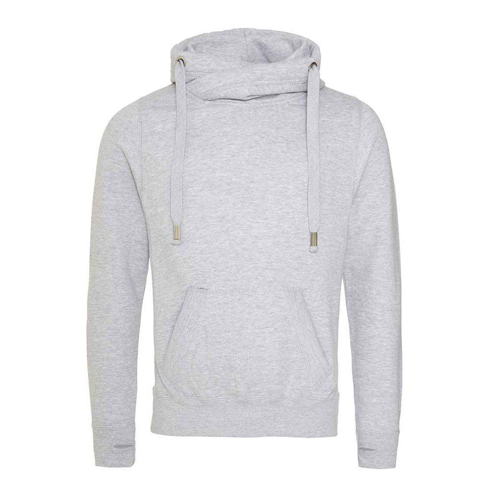 Crossover Neck Hoodie - Grey Marl - Large/medium