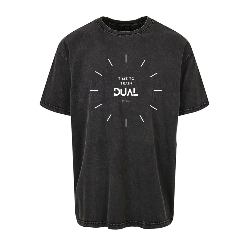 Dual Fitness Clock Print - Oversized Heavyweight T shirt