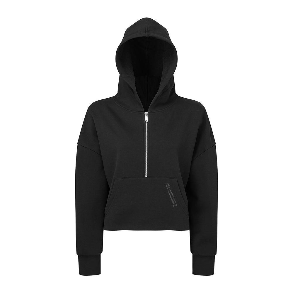 Ladies Half zip cropped hoodie