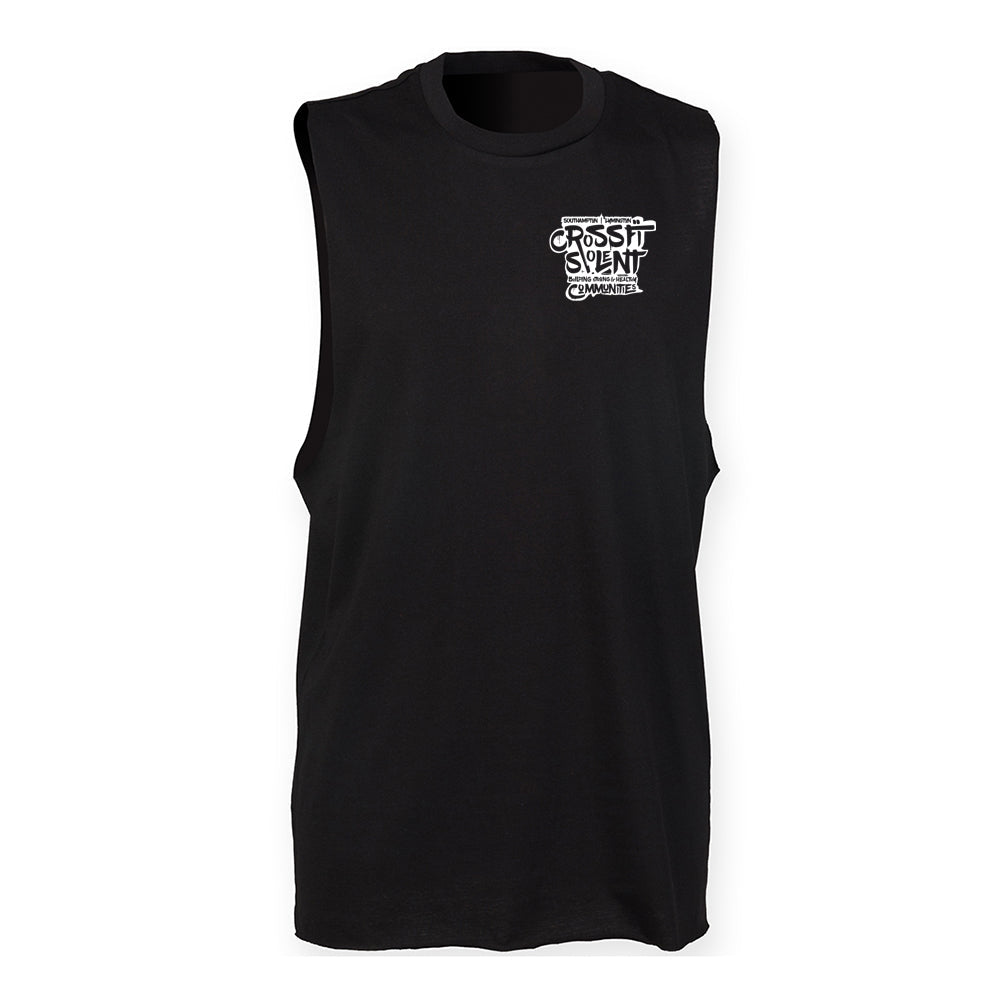 SOLENT GYMS - MENS MUSCLE VEST - COMMUNITIY PRINT