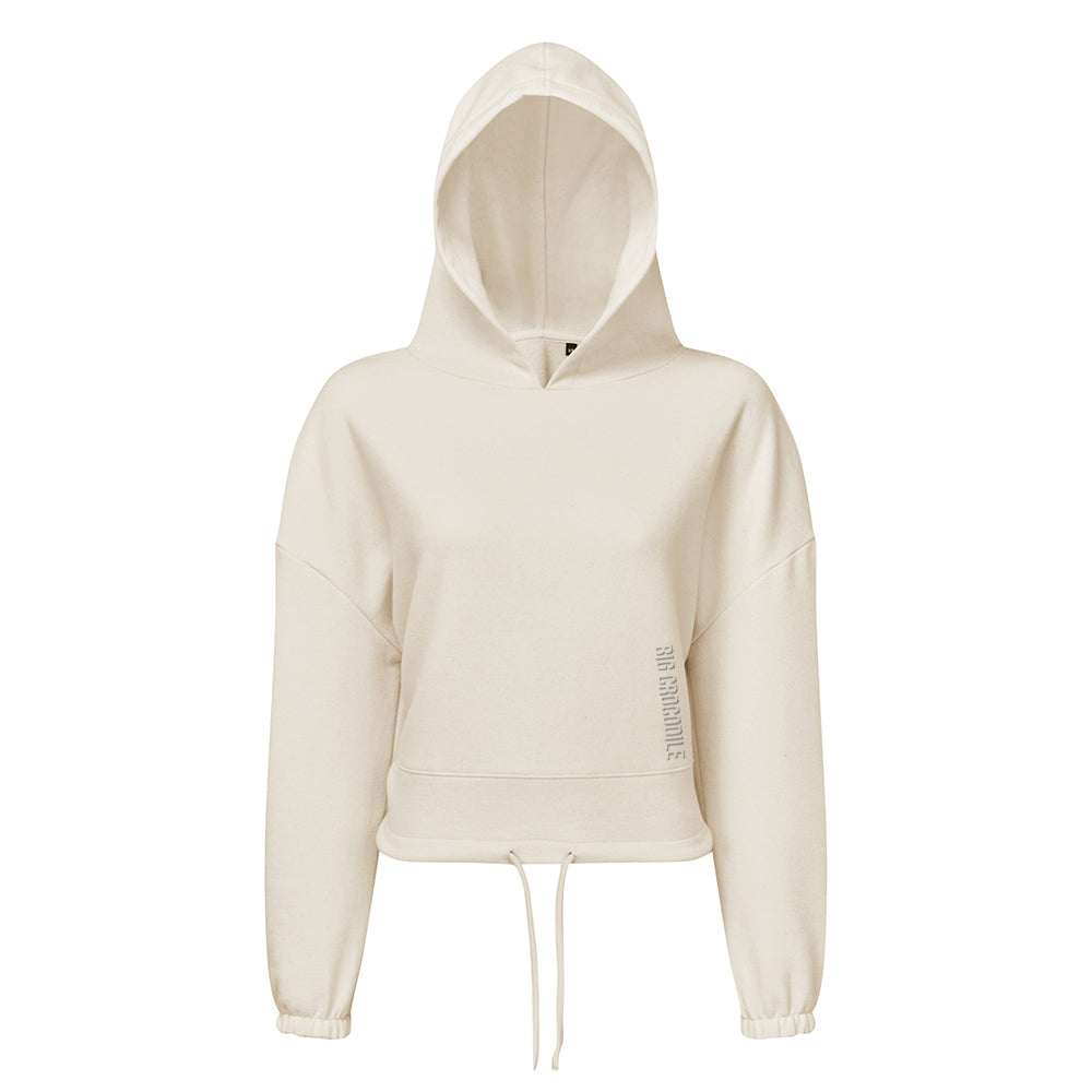 Ladies cropped Drawstring hoodie