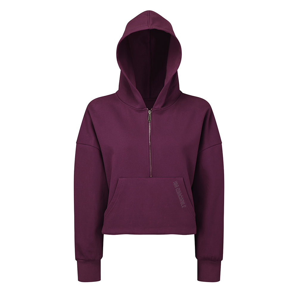 Ladies Half zip cropped hoodie