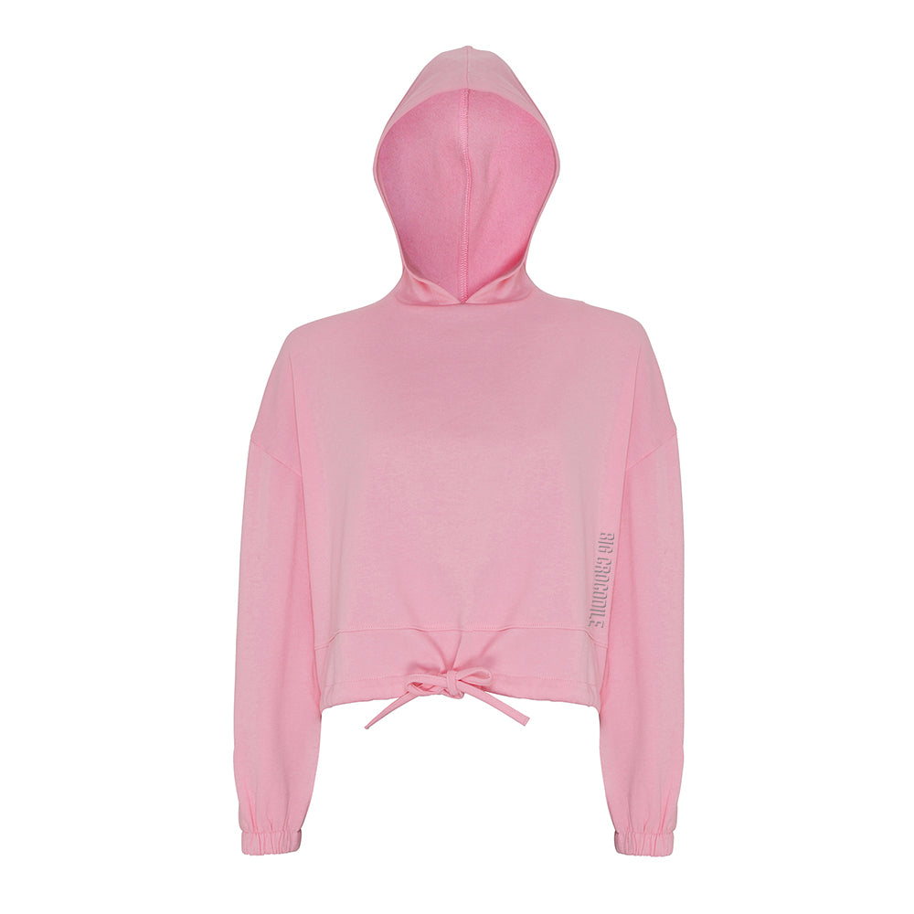 Ladies cropped Drawstring hoodie