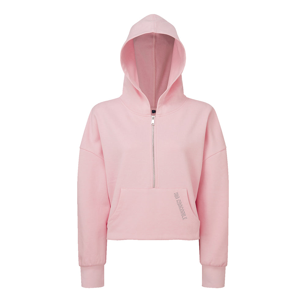 Ladies Half zip cropped hoodie