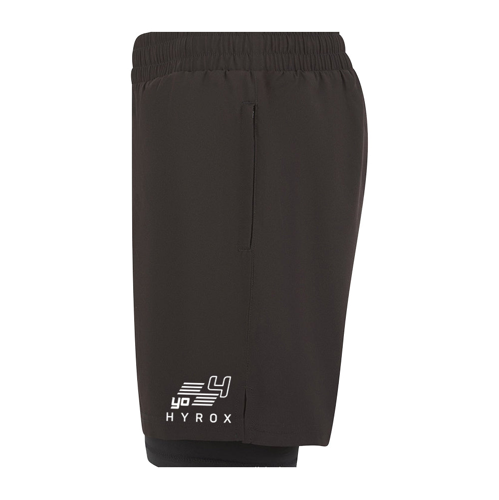 YO4 - mens double layer gym shorts