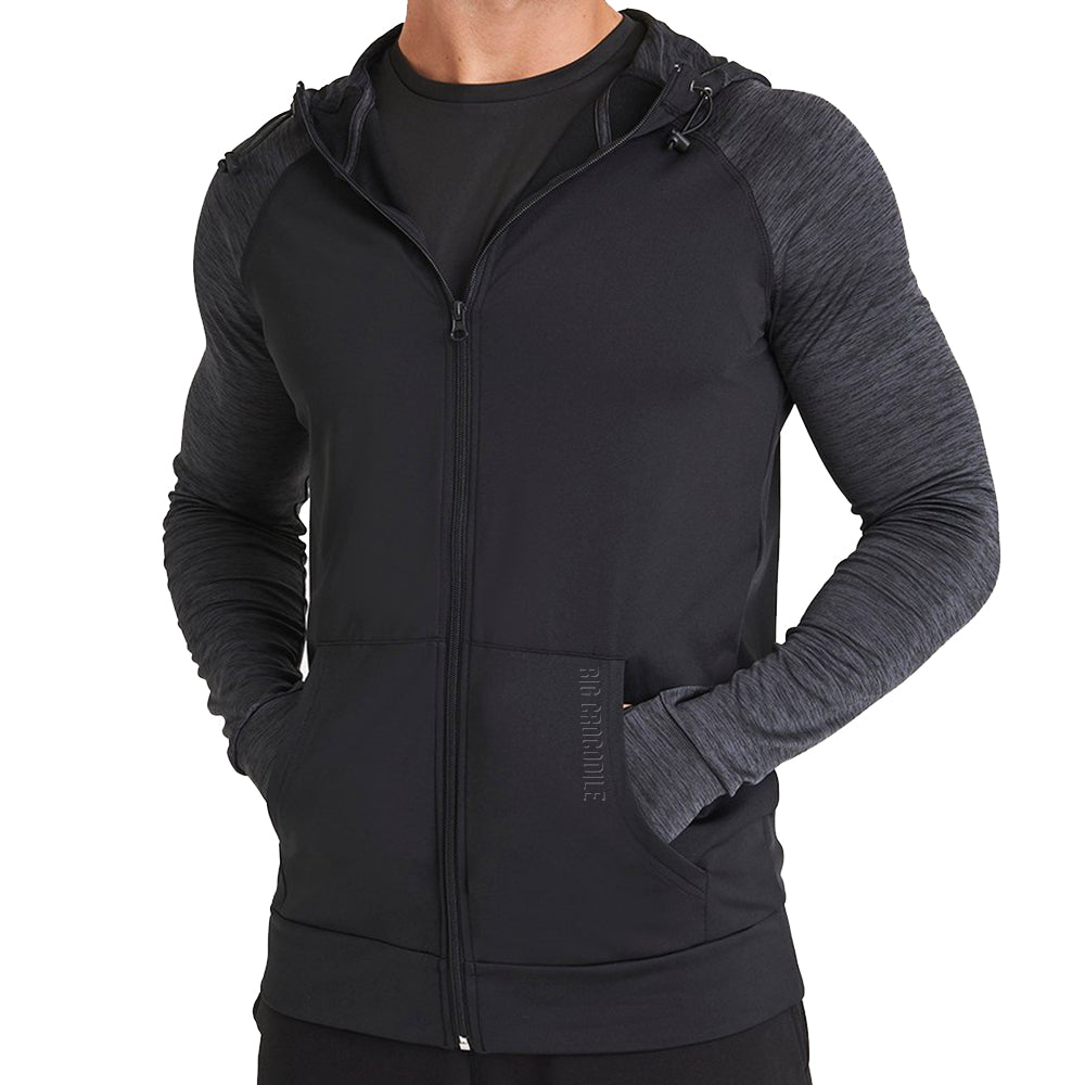 Stretch Zip up hoodie - Contrast sleeve