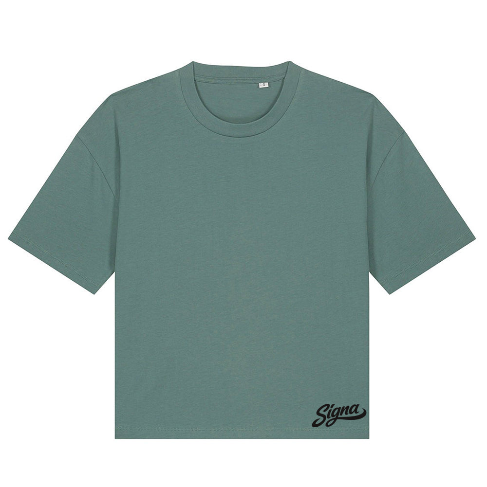 Boxy short T shirt - Small Base Print