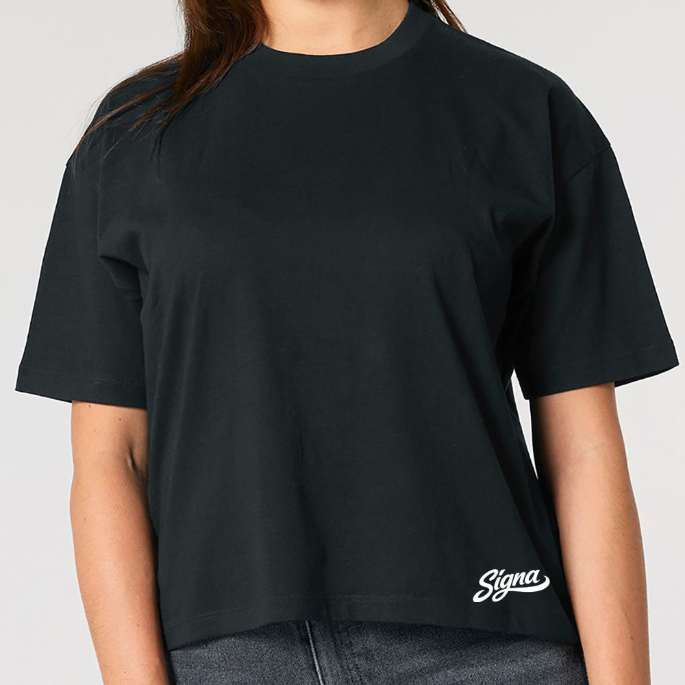 Boxy short T shirt - Small Base Print