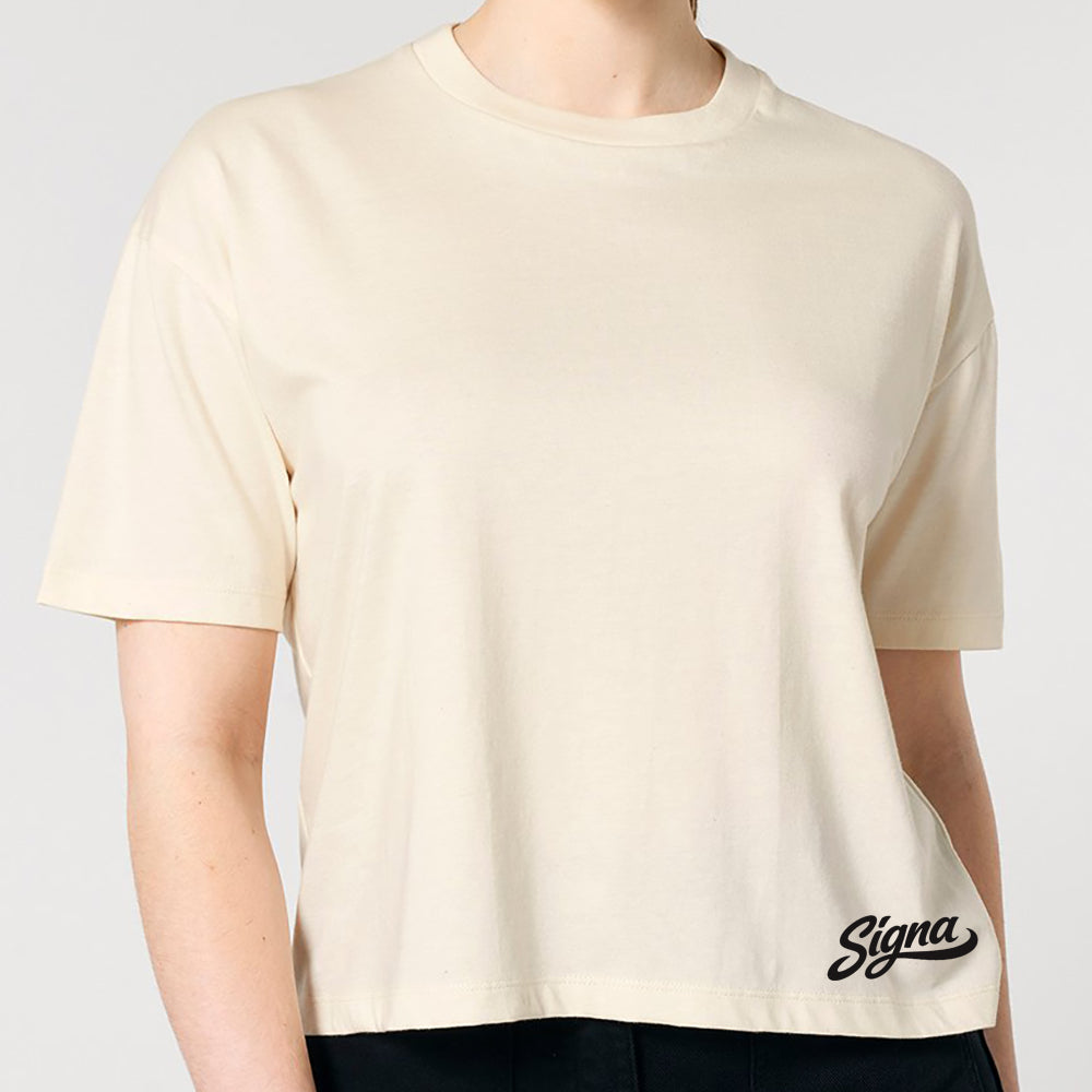 Boxy short T shirt - Small Base Print