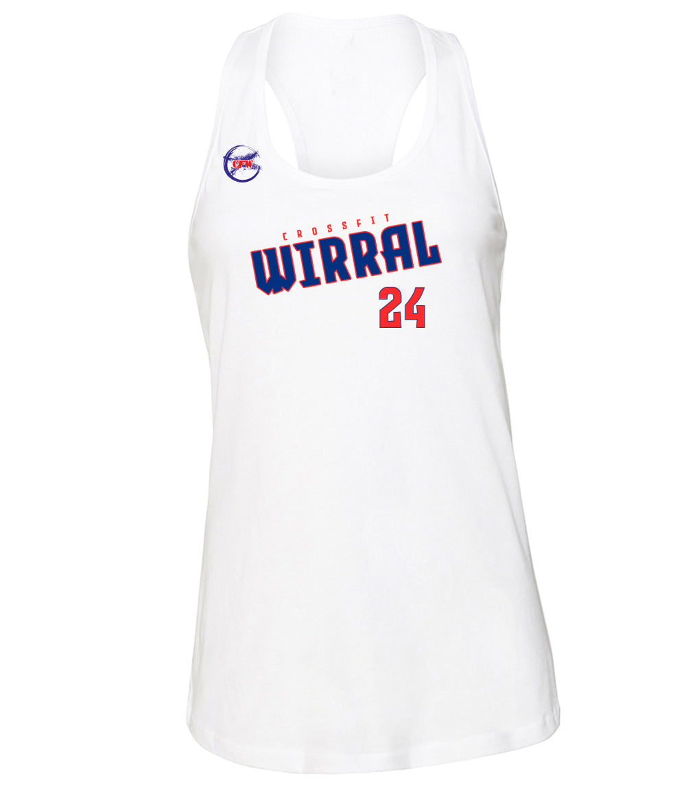 White - Blue / Red Wirral ladies vest