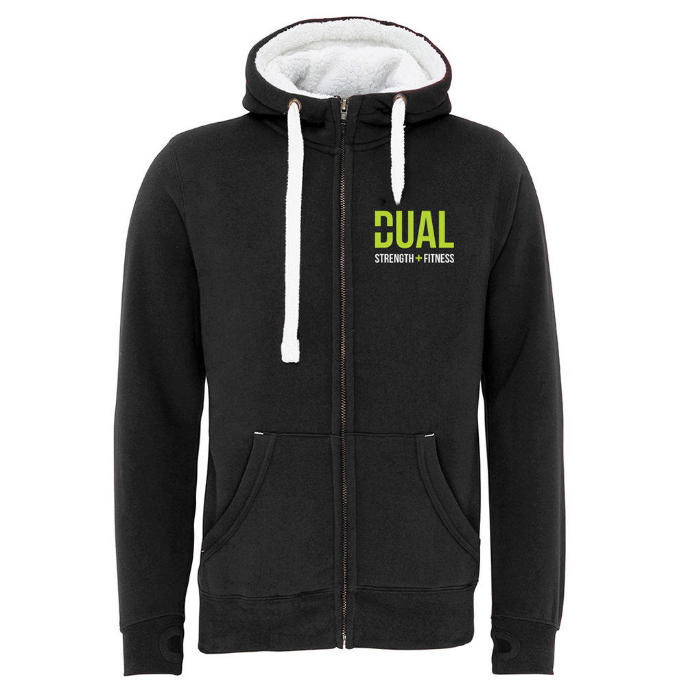 Dual Strength And Fitness Fleece Lined Premium Zip Up Hoodie