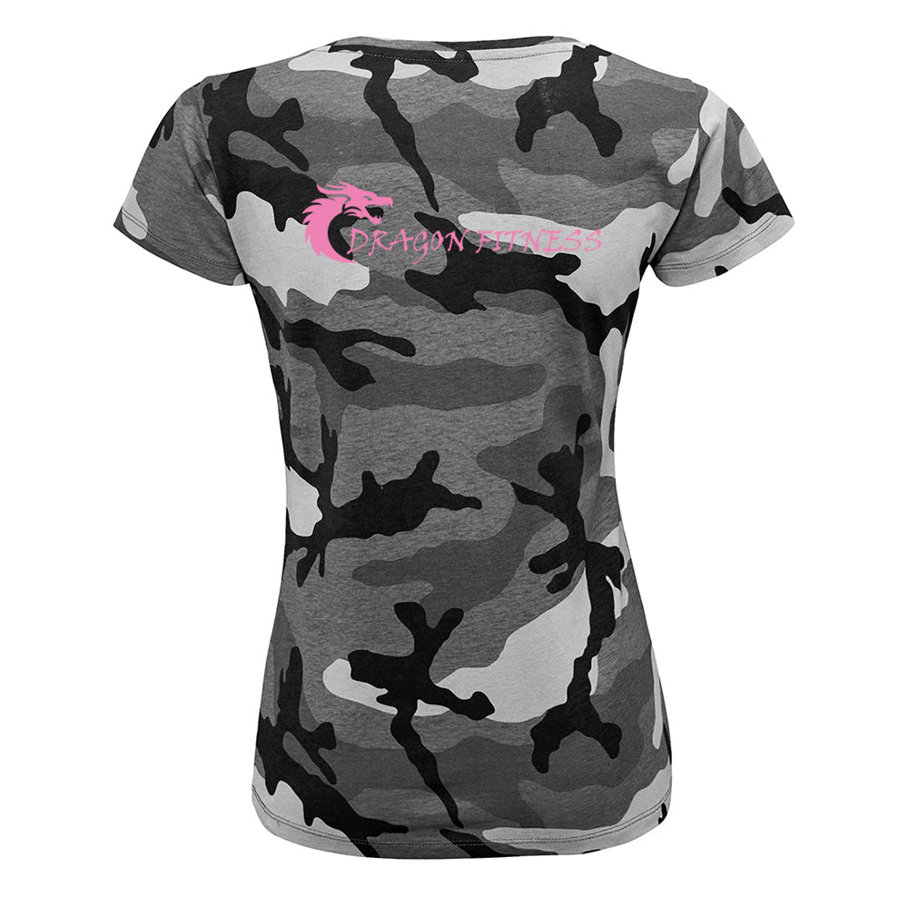 Dragon Fitness - Camo T shirt (Ladies cut) Phil and Christina only