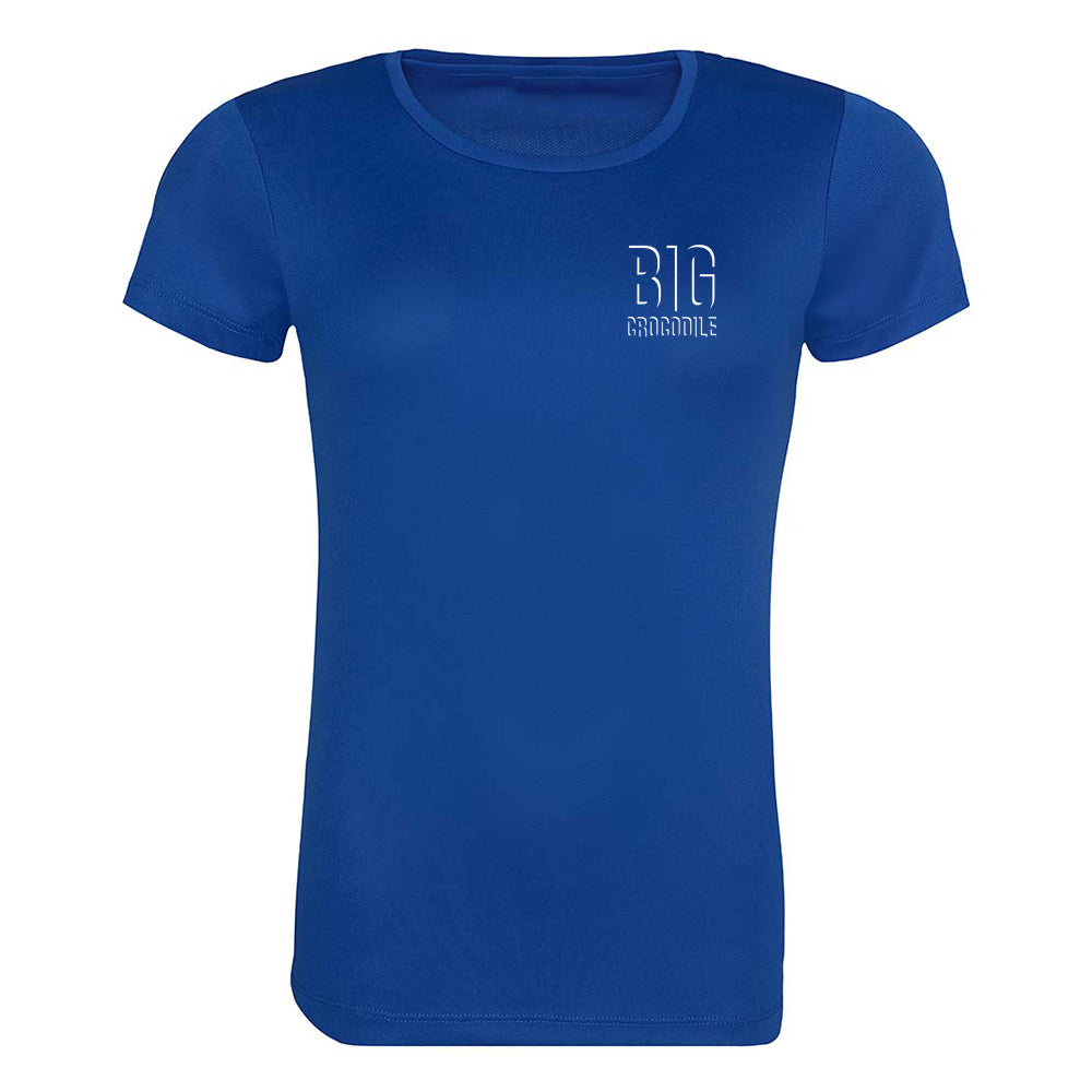 SALE ITEM - Shadow Logo Sports T Shirt - ladies cut - Royal